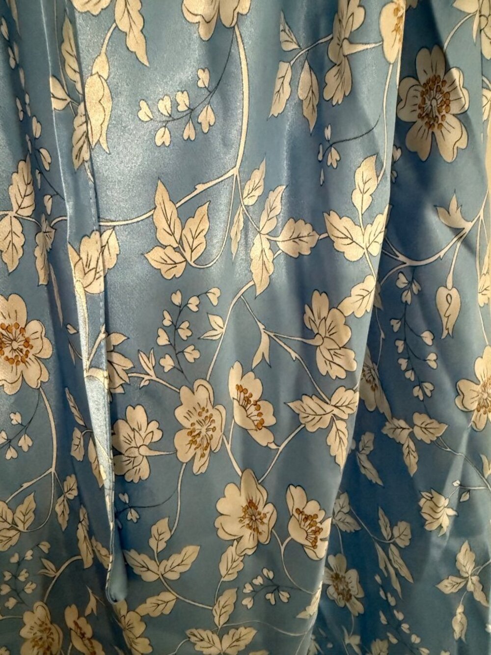 Vintage Oscar De La Renta Floral Satin Nightgown Slip Sleepwear Ruffle Medium - Picture 4 of 6